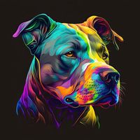 Pit bull in neon colors generative ai | Premium Photo #Freepik #photo #doggy #cute-puppy #dog #puppy