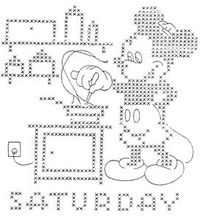 Hand Embroidery Pattern 796 Mickey Minnie Mouse for Days of The Week Towels 40s | eBay