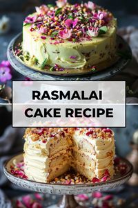 Indulge in the decadent flavors of rasmalai with this easy rasmalai cake recipe. Transforming the classic Indian dessert into a delightful cake, this recipe is a must-try for any dessert lover. Moist vanilla sponge layers infused with saffron, cardamom, and almond flavors, sandwiched between layers of creamy ricotta cheese mixture. Topped with pistachios and rose petals for a touch of elegance.