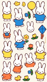 Cartela de Adesivos Miffy