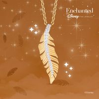 Enchanted Disney Pocahontas 1/10 CT. T.W. Diamond Feather Pendant in 10K Gold - 19"