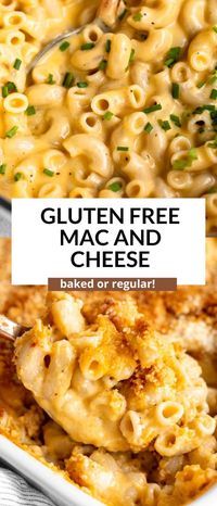 This is the best baked gluten free mac and cheese recipe. It's creamy, cheesey and made with cheddar and mozzarella cheese. This mac and cheese can be baked or made regular and is perfect as a side dish or easy dinner recipe that is ready in 15 minutes.