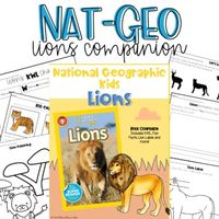 This companion goes along with the Level 1 National Geographic Kids Lions book. In this packet you will get...KWL chartVocabulary chartVocabulary  cutouts for pocket chart Favorite foodsLion labelMany different writing prompts Coloring sheets & moreThere are 25+ pages in all. This is starting pack #2 of the National Geographic level 1 reader books. You can find bundle 1 here!I hope you enjoy! Make sure that you tag me @thatblondeteacher if you use this in your classroom.