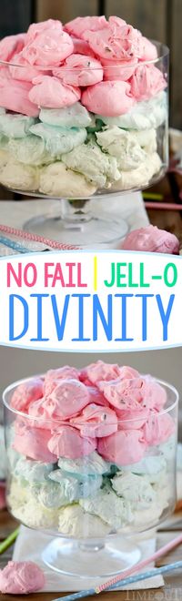 This easy, No Fail Jell-O Divinity recipe is sure to delight the child in everyone! Pretty pastel candies are the essential treat for your Easter holiday! Lovely for baby showers too! | Mom On Timeout