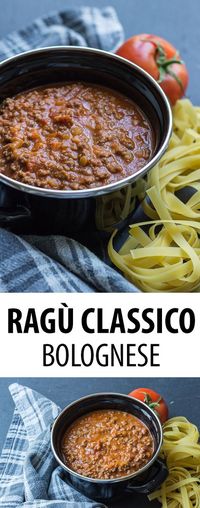 Das Originalrezept für Ragù Classico Bolognese aus Bologna, welches traditionell mit Tagliatelle gegessen wird. Aber auch für Lasagne al Forno verwendet man dieses Rezept in Italien.