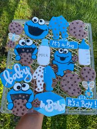 Inspire Cookie Monster Babyshower Sugar Cookies - Etsy