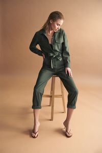 Long Sleeve Belted Boiler Suit