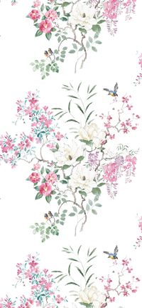 This beautiful wallpaper panel design features a large motif of a fantasy tree with magnolia flowers cherry blossom and wisteria. This design also includes small vibrant birds and bumble bees which add a flash of colour to the design. Shown here in the multi colourway. Please note this panel is sold as a 3m length and is 137cm wide. This panel can be hung as a stand alone panel or combined with panel A to create a larger mural pattern. This product is supplied untrimmed and we would recommend us