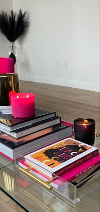 Pink/Black/Gold Coffee Table Decor