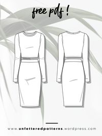 Jersey two piece set top and bodycon skirt – Free sewing pattern download PDF #UP1011 – Unfettered Patterns