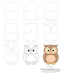 How to Draw an Owl Step by Step - EasyLineDrawing