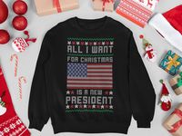 Funny republican Christmas crewneck sweatshirt gift for Dad. Let's Go Brandon for Conservative Grandpa, Republican Uncle, Republican Mom, Patriotic Aunt, Conservative Grandma. Any conservative in your life will love this funny republican T-shirt with American Flag graphics and Anti Biden Shirt message. Show that you are proud to be an American born in the USA. Make sure to check out the rest of our shop for more funny conservative shirts, patriotic sweatshirts, funny republican hoodies, conserva