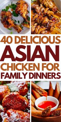 Gather the family for a feast with 40 Asian Recipes with Chicken! From classic favorites to new twists, there's something to please every palate.  fried chicken | chicken fajitas | chicken stir fry | chicken marinade | chicken recipes for dinner