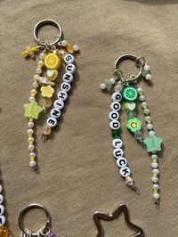 Personalized Keychain // Beaded Keychain // Colorful // Cute - Etsy