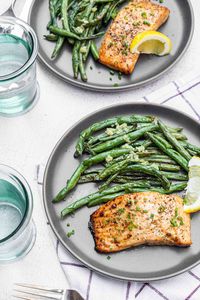 An Easy Air Fryer Dinner: Dijon Salmon with Charred Green Beans