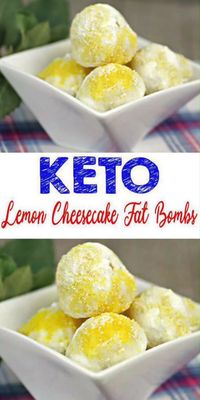 Keto Fat Bombs! Yummy keto desserts for the BEST keto fat bombs. A low carb cheesecake fat bomb everyone loves. Mix up a few ingredients for this NO BAKE keto recipes w/ these lemon fat bombs. A low carb dessert makes great fat burning foods that are delish. A keto dessert easy to make. Keto fat bombs easy & tasty - perfect keto recipes dessert, treat or #keto snacks - you choose! Low carb recipes for parties (Easter, birthdays). #lowcarb #ketodesserts DO NOT pass up these keto fat bombs :)