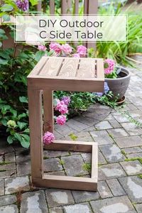 Build this outdoor side table! The perfect table to pair with your outdoor sofa!