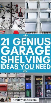 If you are looking for the best ways to organize your messy, overflowing garage you need these genius garage shelving ideas. Try these garage organization ideas and enjoy having more practical home storage that also looks good.