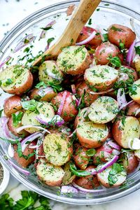 No-Mayo Potato Salad with Herbs - foodiecrush .com