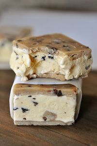 Chocolate Chip Cookie Dough Ice Cream Sandwiches.