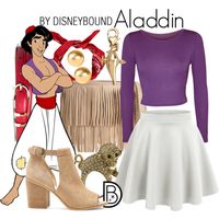 Aladdin by leslieakay on Polyvore featuring WearAll, LE3NO, Sole Society, B-Low the Belt, Miso, Disney, SnÃ¶ Of Sweden, Brooks Brothers, disney and disneybound