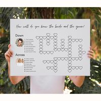 Wedding game - crossword editable template - canva crossword game- printable wedding game - fun wedding game - wedding game idea - DIY DIGITAL FILE TO EDIT AND PRINT  ↓ ↓ ↓ ↓ ↓ ↓ ↓ ↓  FREE TRIAL. Copy the link, sign up for FREE with Canva and see for yourself how easy it is to edit on Canva.  https://www.canva.com/design/DAFke-VH5Rg/anNpmeURwuP83ZykF7egtw/view?utm_content=DAFke-VH5Rg&utm_campaign=designshare&utm_medium=link&utm_source=publishsharelink&mode=preview  ↑ ↑ ↑ ↑ ↑ ↑ ↑  Instructions: