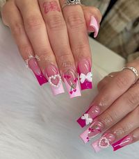 Coquette 🎀 . . INSPO @acrylicsbyyoselin #nails #nailsfeed #209nails #209 #merced #mercednails #pink #pinknails #bownails #coquette… | Instagram