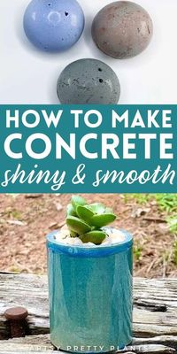 This tutorial from Artsy Pretty Plants will show you how easy it is to make concrete shiny and smooth. Learn which methods you can use and why the simplest one works the best for cement crafts. This shiny finish has an aesthetic appeal, and it also increases the durability of your concrete.