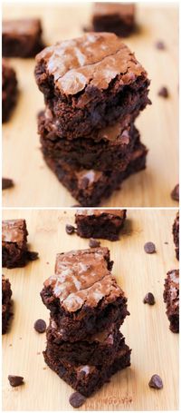 These are your classic, chewy, fudge-y brownies filled with partially melted chocolate chips. One easy step makes them so good, or healthy!