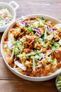 Vegan Nashville Hot "Chicken" Nachos - Rabbit and Wolves