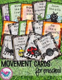 These bug and insect themed movement cards will keep your students active while they're excited for the weather to warm up! Keep those excited little ones busy indoors when it's too rainy to go outside! All while teaching them about different actions, bug names and improving their gross motor skills! Print and cut these out, laminate them and keep them all together on a metal ring. Put on some music and let your kids dance!