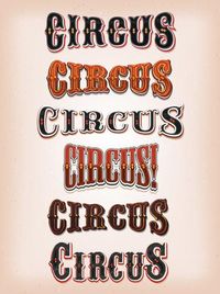 Vintage Set of Western Circus Text