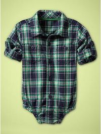 Nice! Navy & green plaid one-piece | Gap