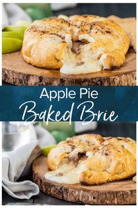 Apple Pie Baked Brie is a simple and gorgeous appetizer fit for any holiday party! Sweet and savory, this warm dip is always a favorite!