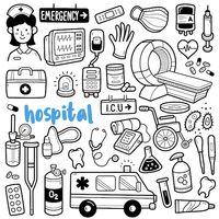 Hospital black and white doodle illustra... | Premium Vector #Freepik #vector #medical-doodle #doctor-stethoscope #doodle-sketch #radiology