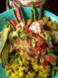 Grilled Jalapeño Garlic Chicken ~Rice Bowls