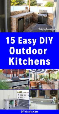 15 Amazing DIY Outdoor Kitchen Plans You Can Build On A Budget! This list has tons of easy to follow updated ideas for making your own backyard kitchen for easy grilling and throwing weekend barbecues with the family. A great fun backyard renovation project! #diy #kitchen #outdoorkitchen #backyard #projects #grilling