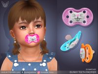 The Sims Resource - Bunny Teeth Pacifier For Toddlers (left brow ring category)