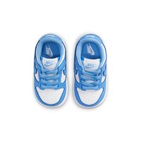 Best gifts for newborns/babies! Step into a piece of history with the Nike Dunk Low Retro University Blue TD. This iconic silhouette isBased on the original "Be True to Your School" series from 1985, and features classic color blocking in a crisp white and pale blue. The no-tie elastic laces secure a durable leather upper, while the padded mesh collar and breathable nylon tongue provide step-in comfort. The rubber outsole features a concentric-circle traction pattern for reliable grip, making this sneaker perfect for everything from casual wear to skateboarding.