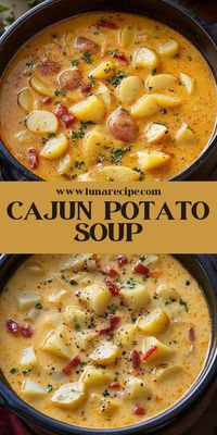 Warm up with this Creamy Cajun Potato Soup, packed with flavor and spice! This cozy dish is perfect for chilly nights and combines creamy potatoes with a kick of Cajun seasoning. It’s an easy-to-make, one-pot meal that’s ideal for family dinners or meal prep. Try it for a delicious and comforting soup with a hint of heat! Save this recipe now! 👉 #CajunPotatoSoup #ComfortFood #SoupSeason #SpicyRecipes #OnePotMeals #PotatoSoup #FallRecipes #FamilyMeals 🍲🥄