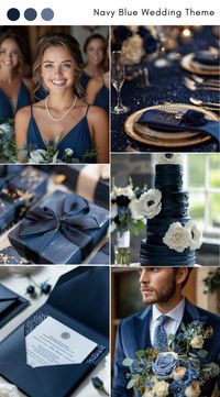 Pin this for creating an elegant navy blue wedding theme that blends sophistication and depth. Choose navy blue invitations, attire, decor, and desserts to ensure a cohesive and stylish event. Personalize elements to reflect your unique style.