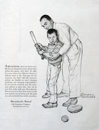 1954 Mass Mutual Insurance ad, Norman Rockwell art #RetroReveries