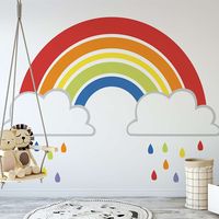 This large multicoloured rainbow mural is an ideal finishing touch for a kids bedroom or nursery to brighten up and bring character to the room. Easy to apply, the high quality mural will look great when used to decorate a bedroom. Easy to wipe clean.