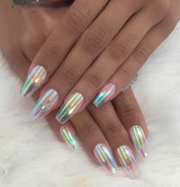 Glass Effect Coffin Nails