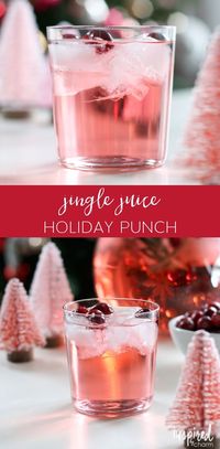 This Jingle Juice Holiday Punch is an easy-to-make holiday cocktail recipe everyone will love. #holiday #cocktail #recipe #punch #christmas #holidaypunch #easy