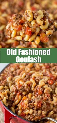 Old Fashioned Goulash - The same American goulash recipe that you grew up with. A hearty recipe that the entire family can enjoy any night of the week.