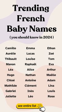 Indulge in the sophistication of French culture with these trendy names. Your petit chéri will have a name as stylish as the Champs-Élysées!  #BabyNames  #FrenchNames