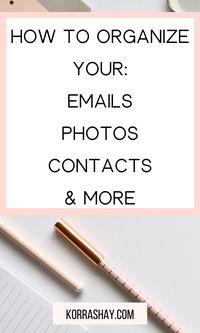 How to organize all the parts of your iPhone: photos, emails, contacts, and more!  #iphone #cellphone #digital #organization #organizing #organizationideas