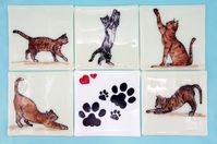 #ArtGlass #HandPaintedCats #Cats #HandmadeTiles #FusedGlass #CatsInMotion #TilesDesign #GlassTiles #TilesWallArt #IsraelTiles #HomeDecor #TilesKitchen #Art #Glass #SplashbackGlass