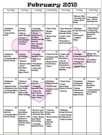 February Activity Calendar -